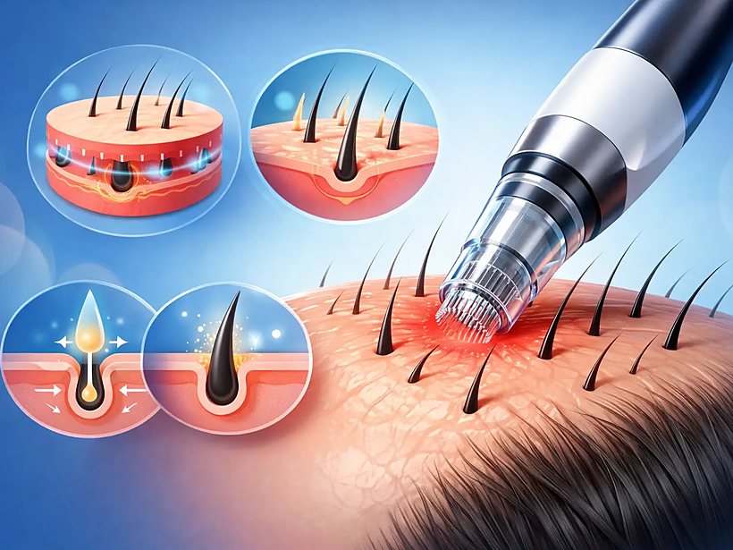 Needling capillare (microneedling del cuoio capelluto) per il diradamento — studio del Dott. Valle a Genova