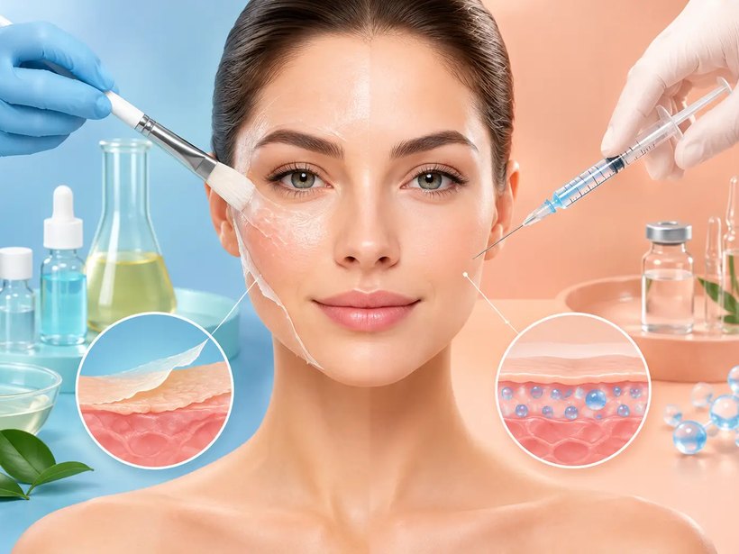 Confronto tra peeling chimico e biorivitalizzazione del viso — studio del Dott. Valle a Genova