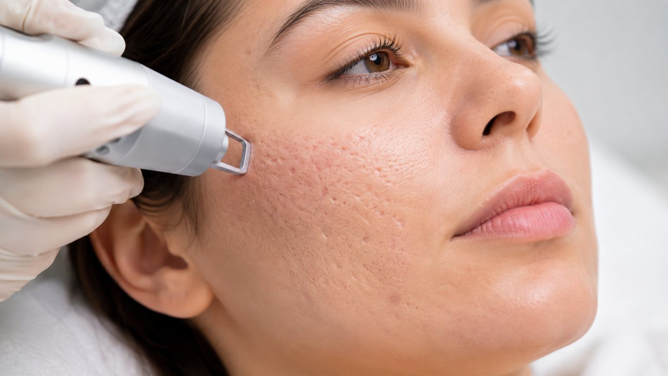 Trattamento laser di cicatrici da acne su viso · resurfacing frazionato a Genova